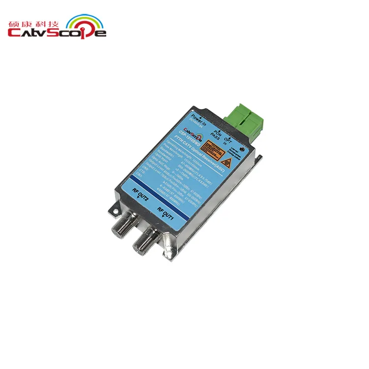 Satellite Fiber Optical Receiver with WDM 1 Optical Inputs 2 RF Outputs mini node with AGC housing mini