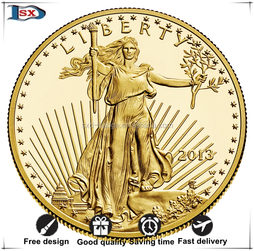 
One Troy ounce Warking Liberty tungsten gold plated American eagle coin for collectible and art 