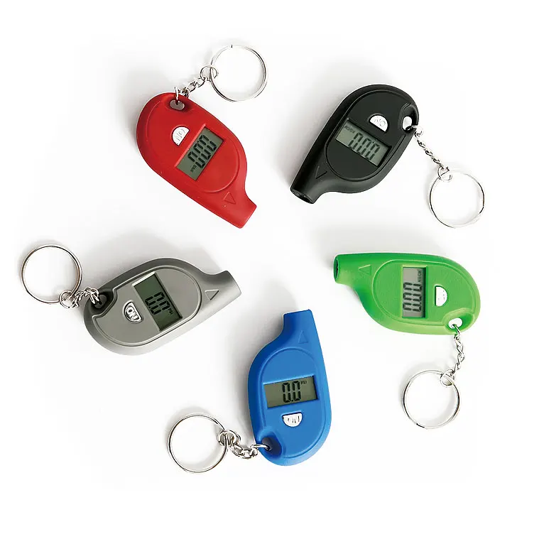 
Mini digital tire pressure gauge plastic car air tire gauge with keychain for promotion 