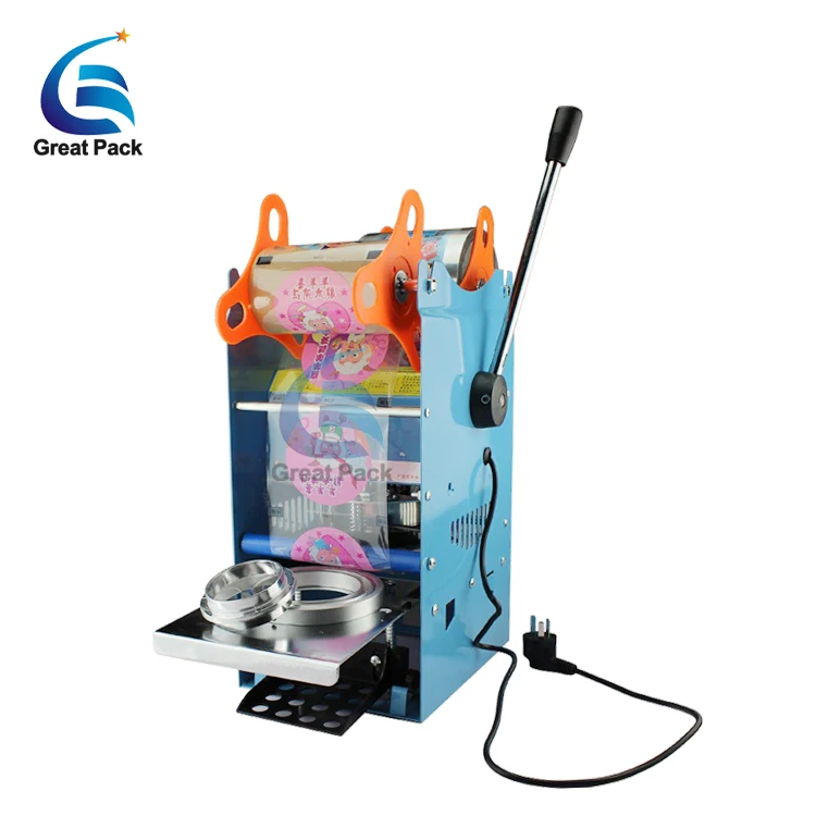 Small scale plastic cup sealing machine