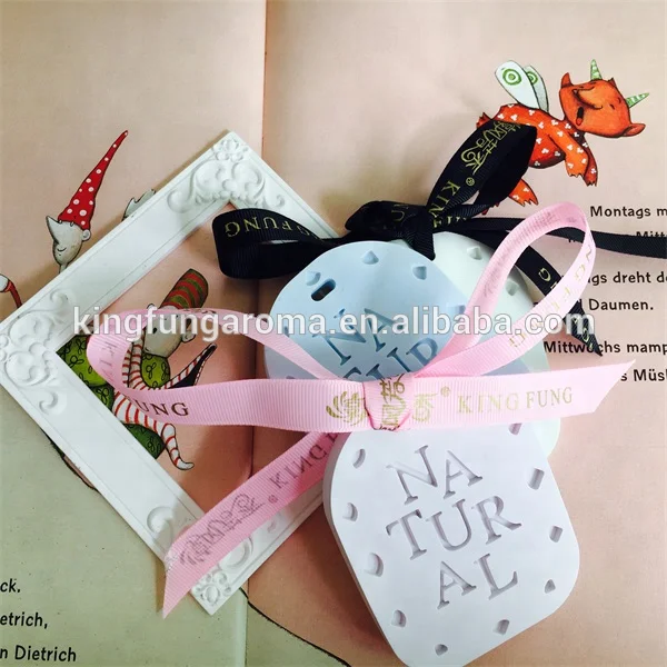 
factory hot seller christmas hanging snow flower ceramic scent stone aroma stone custom car air freshener 