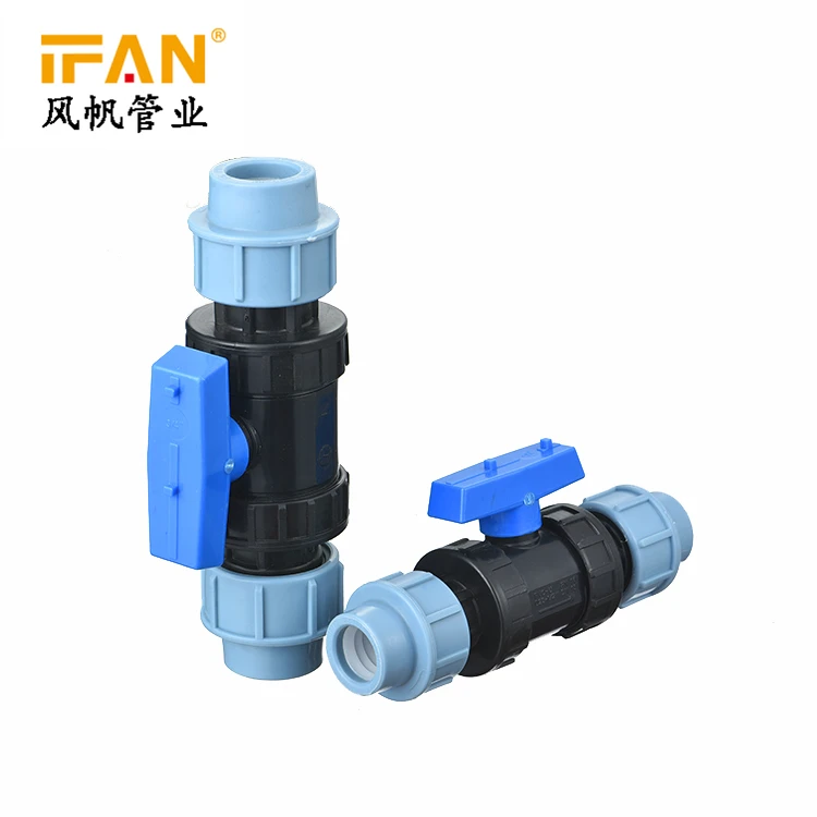 IFAN Factory Agricultural Drip Irrigation System Hdpe Drainage Pipe Fitting Equal PP Ball Valve For Pipe Fittings
