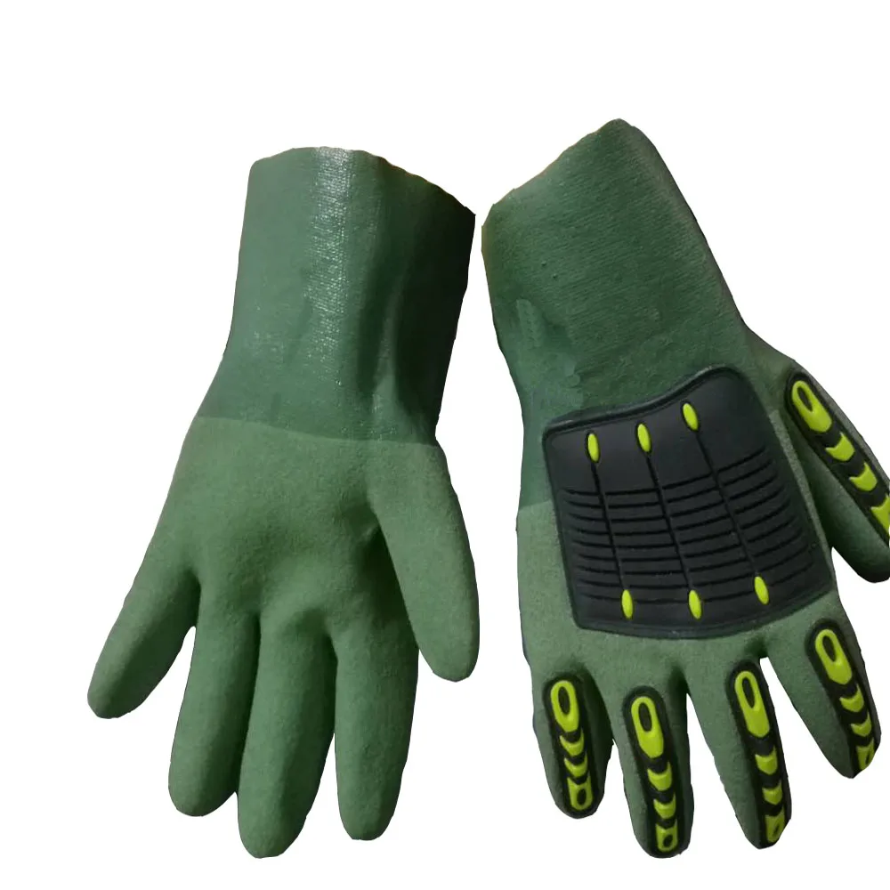 Long sleeve fishing water resistant impact work protect fish catching neoprene fishing nitrile safety gloves