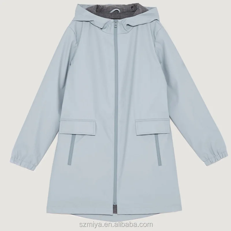 
European style waterproof raincoat windbreaker tooded womens parka jacket 