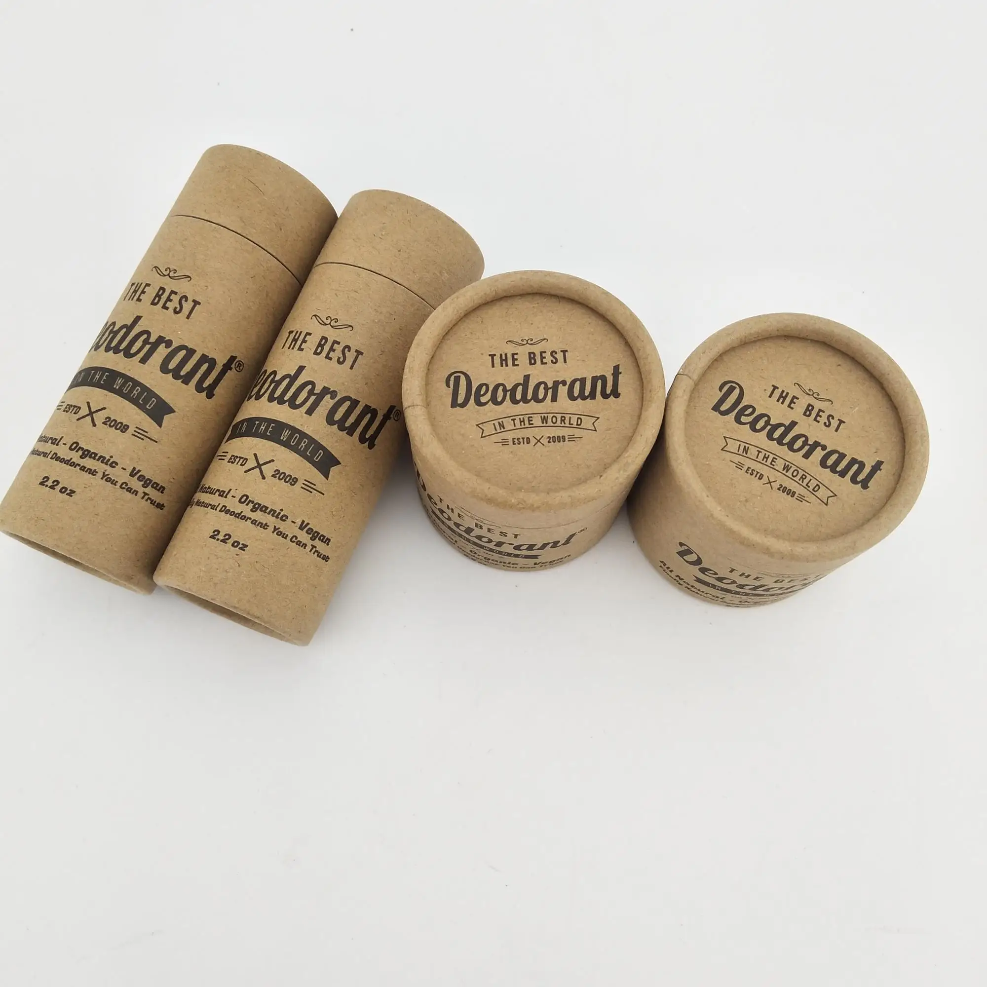 Eco Friendly Deodorant Packaging Tube Lipstick Beauty Packaging Skin Care Packaging Craft Paper Round Customized Offset Printing