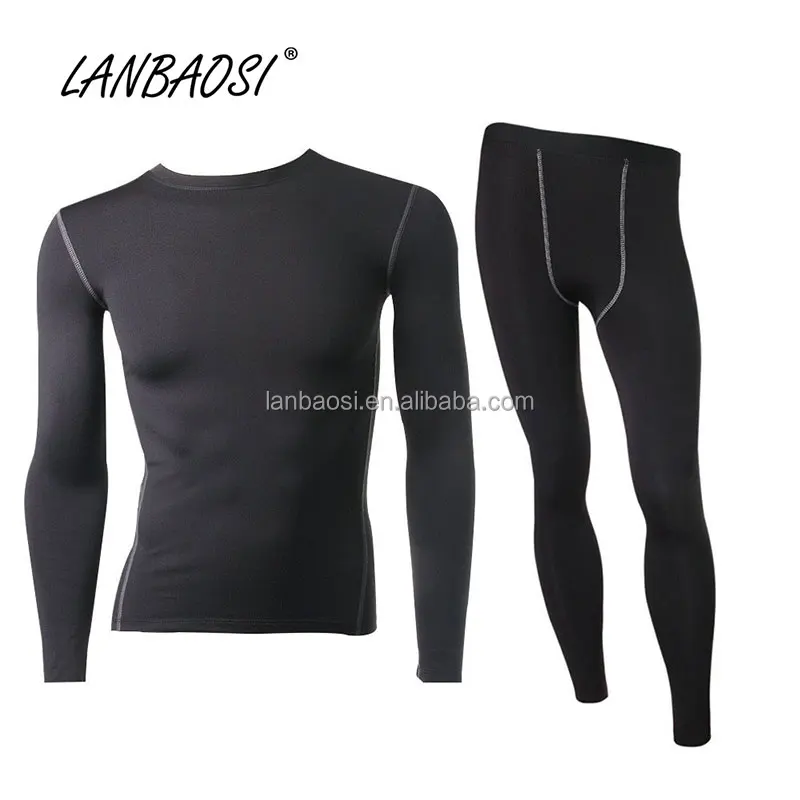 Mens Compression Sets  Quick Dry Compression Shirt and Pants with Custom Logo Gym Fitness Suit OEM