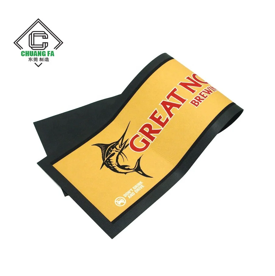 
Quality factory professional custom personalized rubber non-woven fabric sublimation transfer printing absorbent bar mat 
