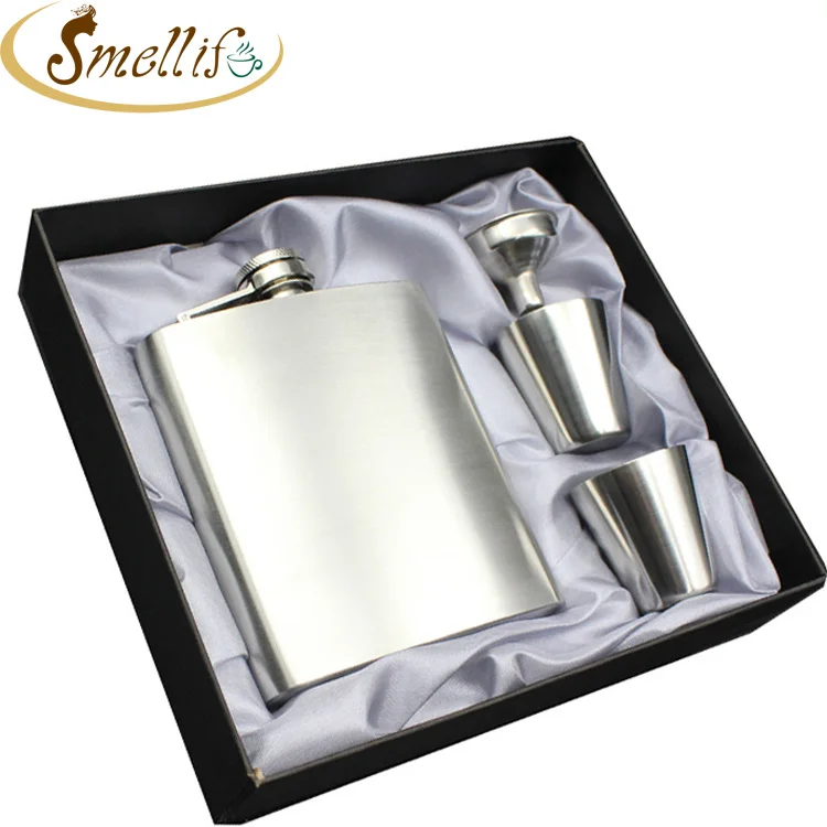
Laser engraving 7 oz Stainless Steel Liquor Whiskey Alcohol Hip Flask Shot Cups Gift set with Funnel and Gift Box 
