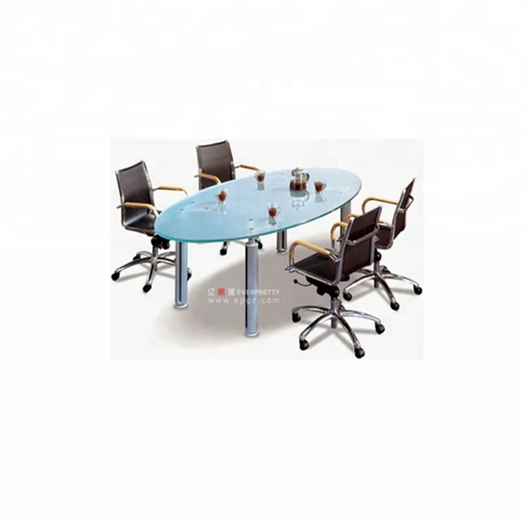 Glass Conference Room Table, Oval Meeting Room Table,small Meeting Table