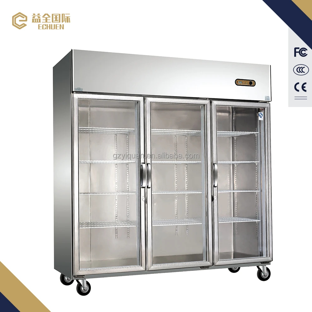 2000Litre triple door refrigerator upright glass door refrigerator made in China