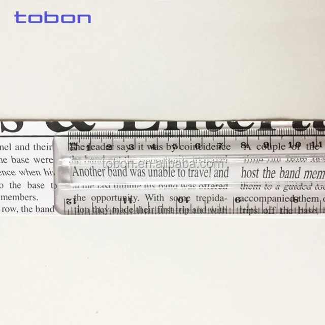 30cm transparent clear magnifying glass plastic ruler