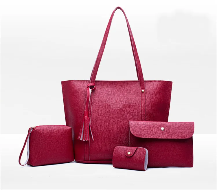  Новинка 2020 дизайнерские китайские высококачественные Элегантные Сумки из искусственной кожи комплект женских сумок 4 сумки