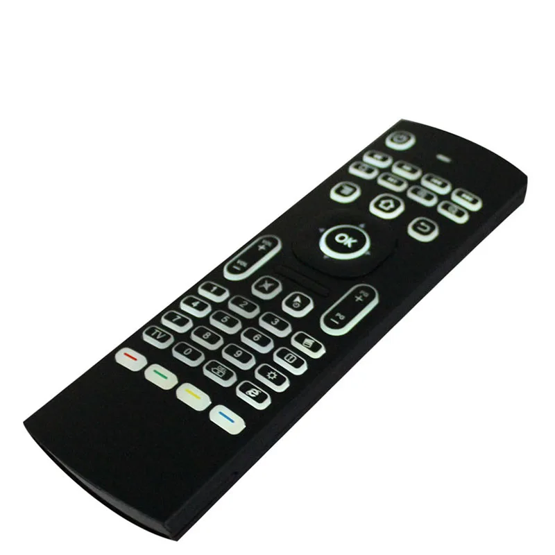 OEM печать логотипа клиента мини беспроводная клавиатура с подсветкой air mouse mx3 с функцией голоса красочный пульт дистанционного управления