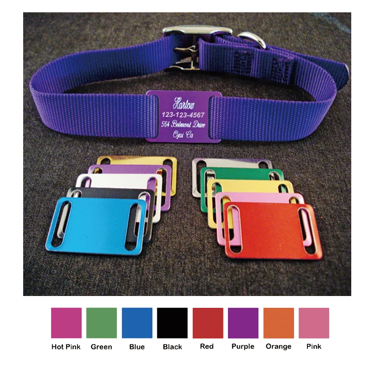 50*30 mm Colorful Wholesale Mini Rectangle Pet Collar Tag Custom Anodized Aluminum Blank Dog Tag