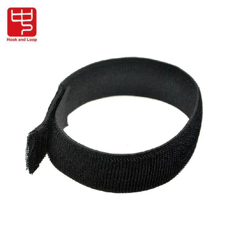 Nylon elastic un-napped loop band stretch hook and loop tie strap