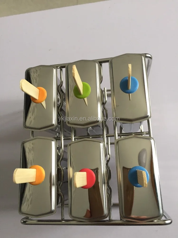 6pcs Stainless steel popsicle mould set new model