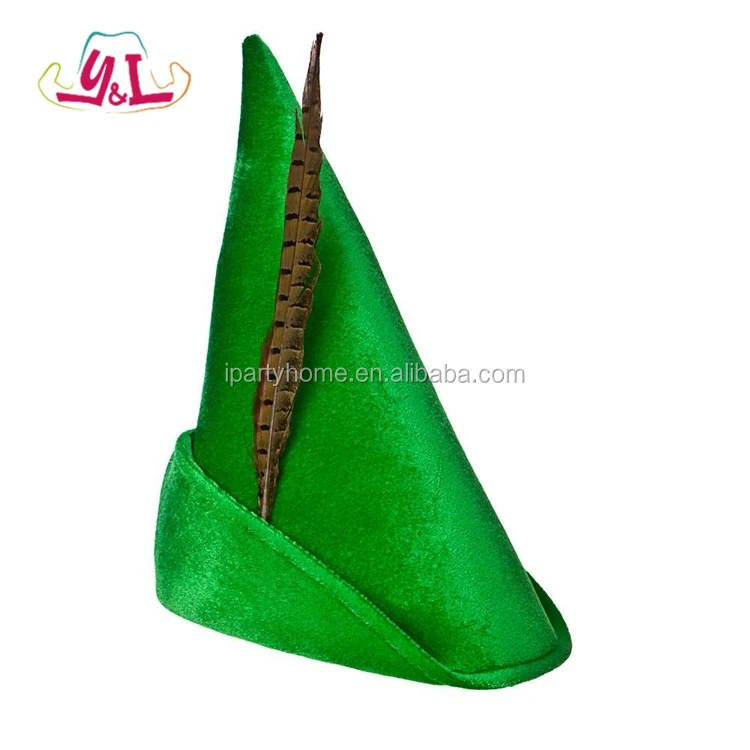Deluxe Robin Hood Peter Pan Sombrero Hat Feathers For Carnival Costumes