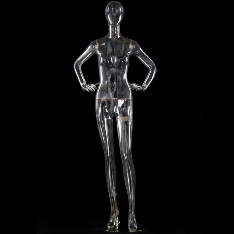 Eco-friendly light weight transparent clear full body plastic mannequin