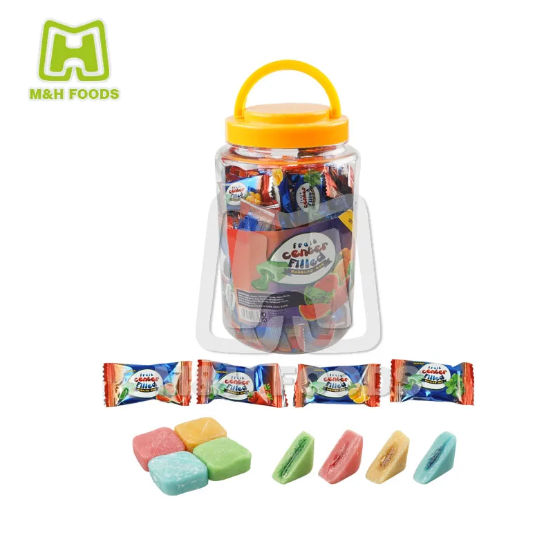 Fruit Flavors Chewing Gums Center Filled Bubble Gums with Fruity Jam