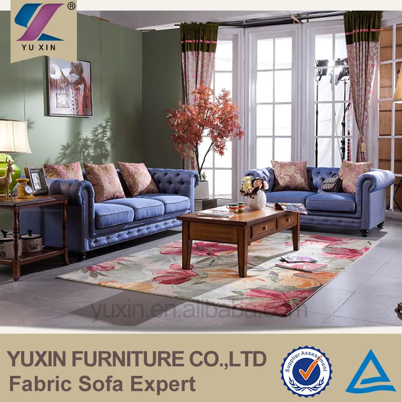 American Country Designs European Style Chesterfield Leather Sofa Corner Living Room Furniture for Home or Hotel Use