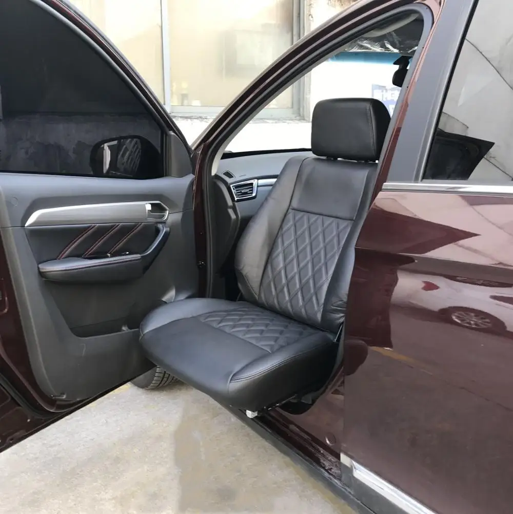 Luxury Leather Electric Adjustable Swivel Turning Seat Rotating Lift Car Seat for Disabled Handicapped Patient Wheelchair Users