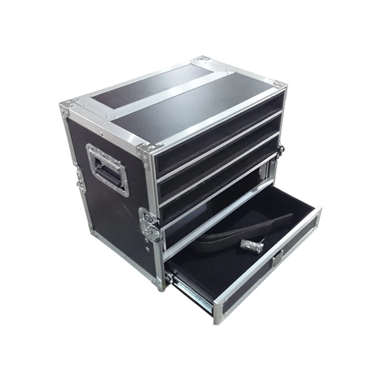 Drawer road case for wireless microphone and mic receiver