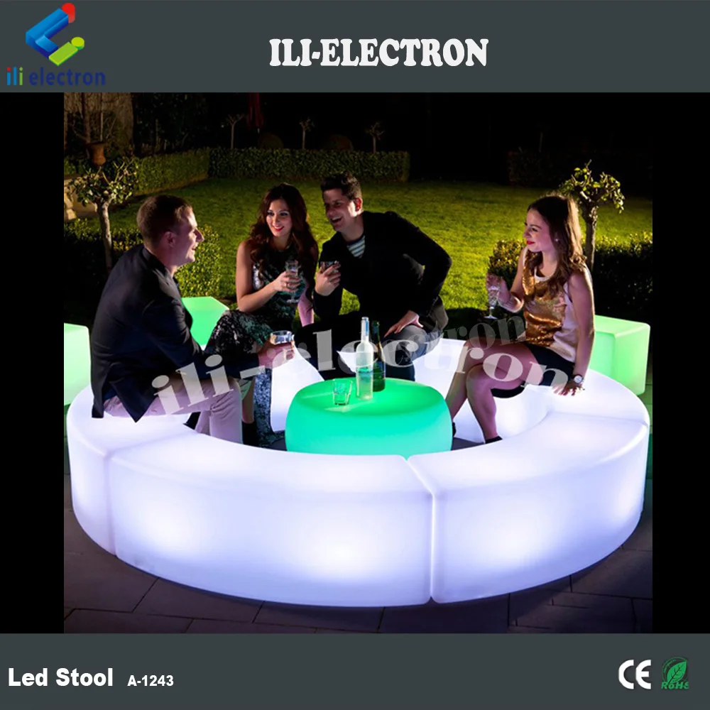 LED luminous stool for bar furniture or indoor furniture