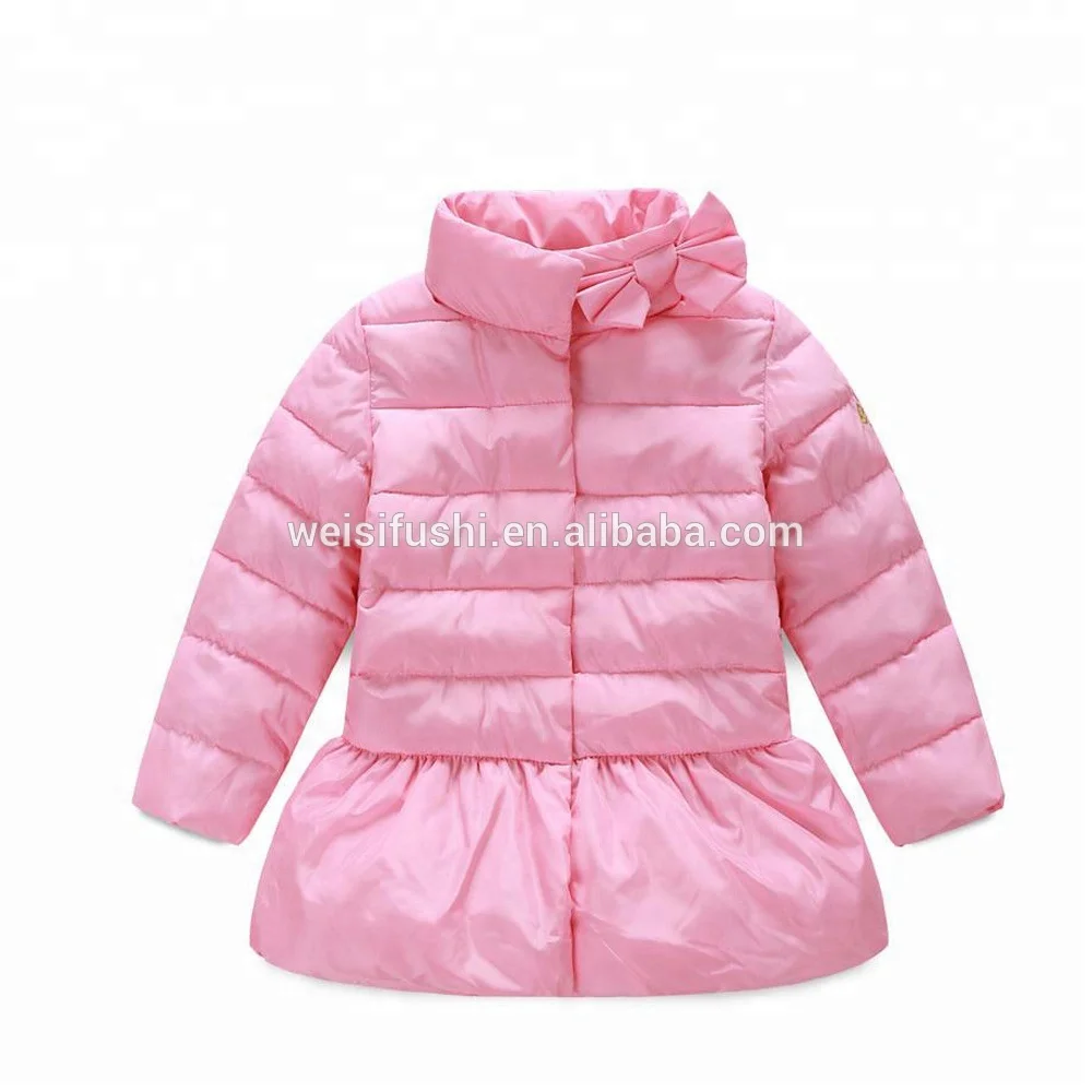 
factory custom made new design light thin kids down jackets fashion little girl outdoor winter coats 