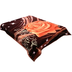 Green flower 2 ply embossed Korea premium quality new mink blanket for winter