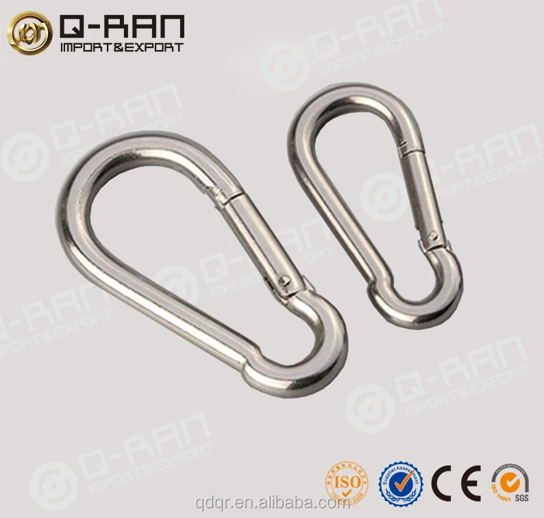 
Heavy duty zinc plated simple carabiner snap metal spring hook 