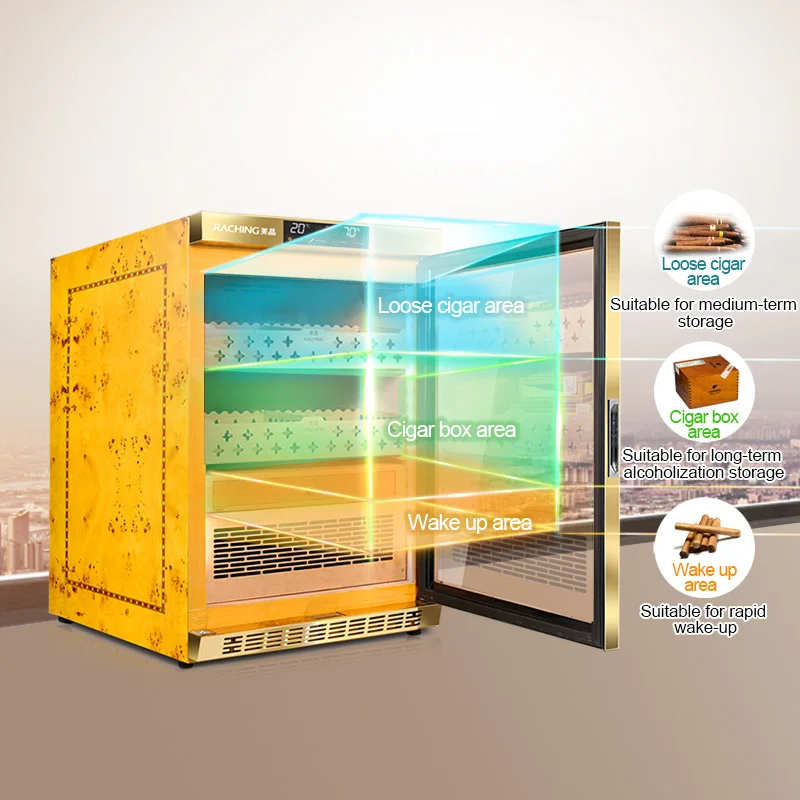 Factory Direct Offer Premium Wooden Precise Climate-controlled electronic cigar cabinet humidor