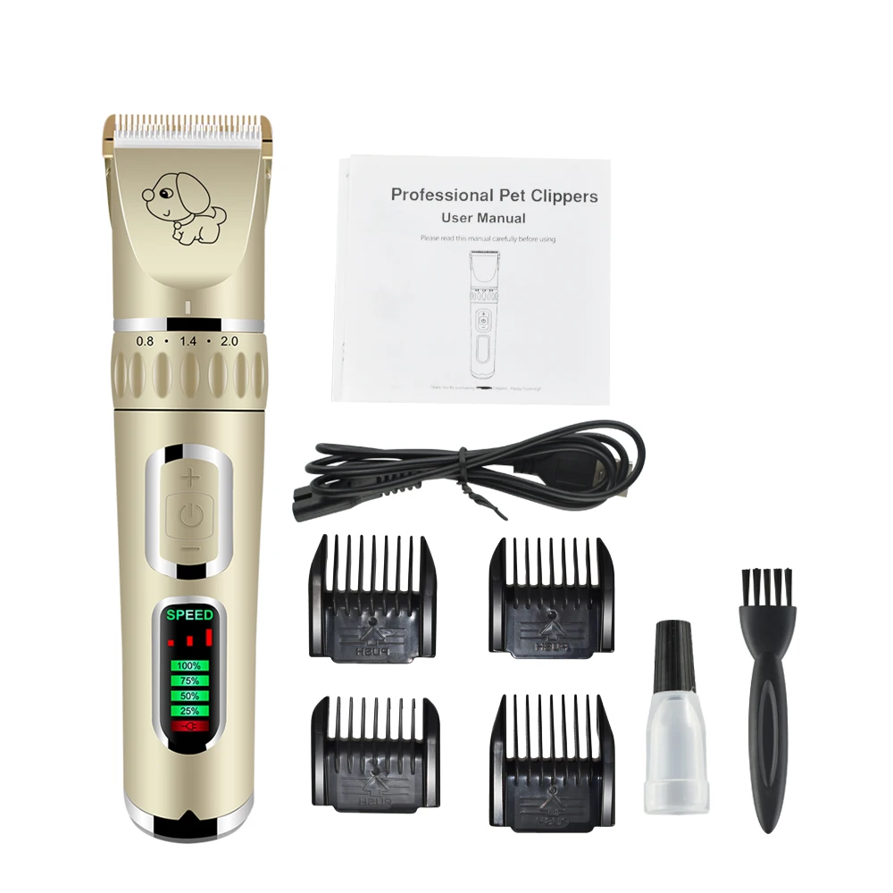 Stock manufacturer professional rechargeable cordless cat dog grooming kit pet hair clipper with USB charge
