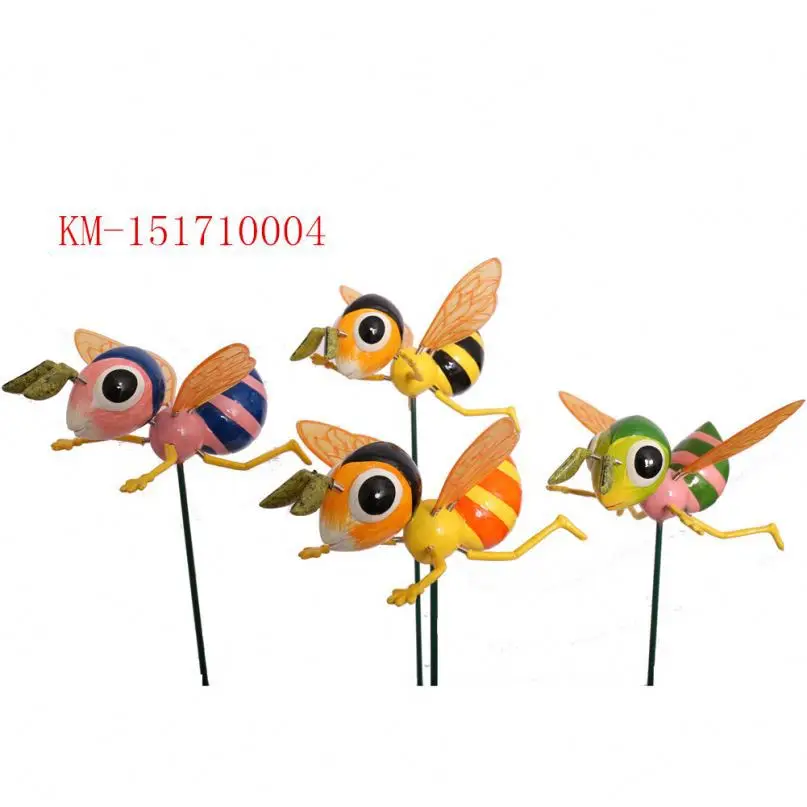 Factory Wholesale Multicolor Plastic Bee Garden Stake Insect-Design Landscape Decoration Indoor Yard Ornament for Edging Decor