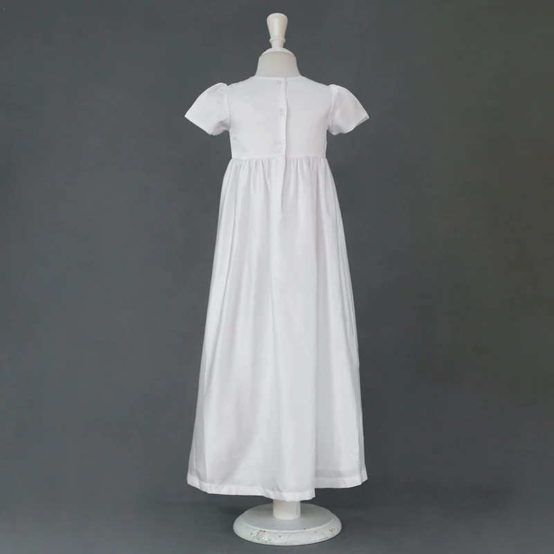 China Factory Wholesale Baby Wear Girls White Lace Christening Gowns 3pc set