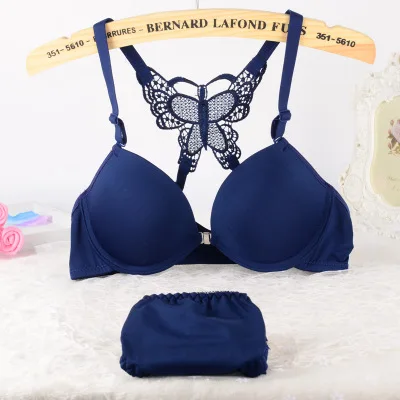 Comfortable Lingerie Butterfly Beautiful Back Sexy Bra And Panty New Design