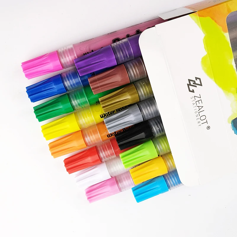 
16 colors Acrylic Pen Heat Transfer Printing Good Quality Dry Erasable Marker Pen Disapear Refill Erasable Pen Metal Ball Gift 