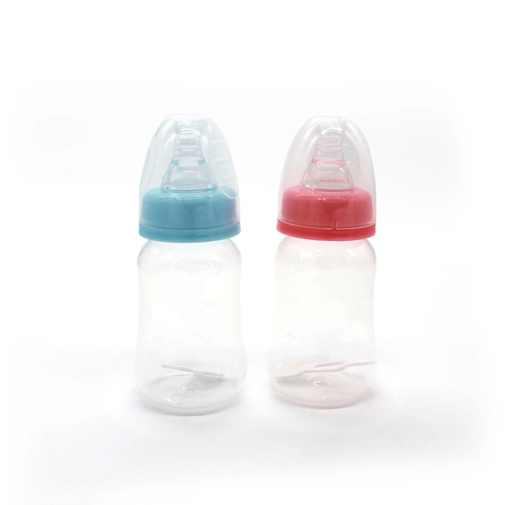 2 Colors 120ML Baby Milk Feeding Bottle PP Bottle Soft Silicone Nipple Portable BPA Free Baby Plastic Milk Bottle