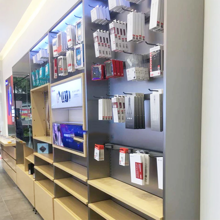Customized Design Modern Mobile Phone Accessories Display Showcase For Shop Decoration One-Stop Service