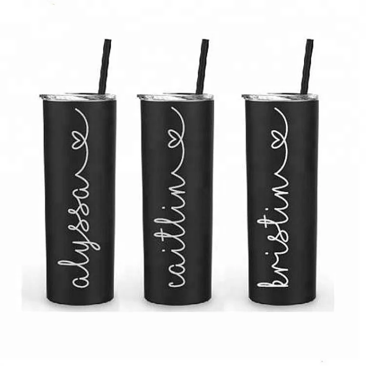 20Oz Skinny Stainless Steel Personalized Tumblers W/Splash Proof Lid - 20 Oz Insulated Water Tumbler