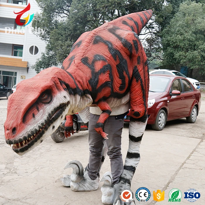 Lifelike Adult Big T-rex animatronic Walking raptor dinosaur costume