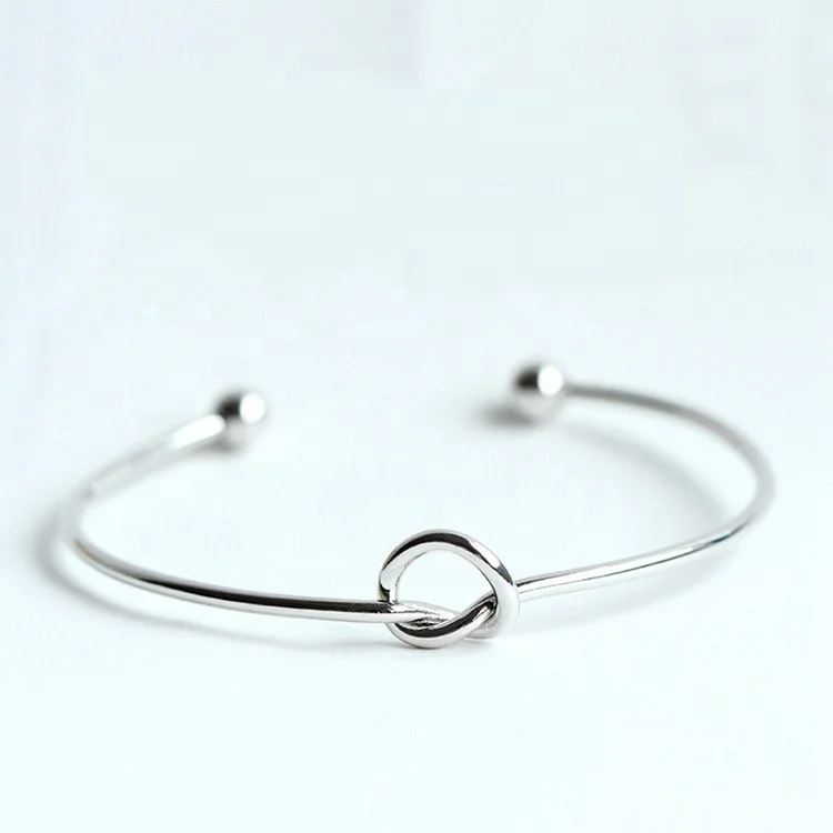 Fashion Cuff Bangles Jewelry Women Knot Bangle Silver 925