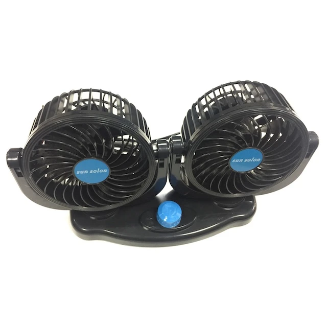 Dual Double Car Interior Fans Adjustable 360 Degree Rotation 12V Car Air Cooling Summer Fan