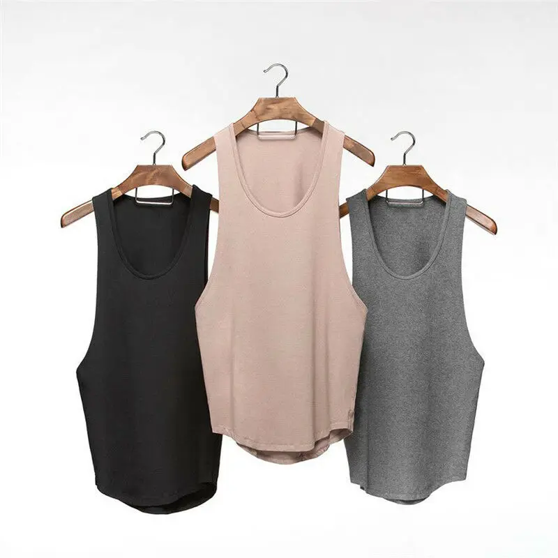 Oem Custom Print 100% Cotton Men Tank Top With Extreme Dropped Armhole