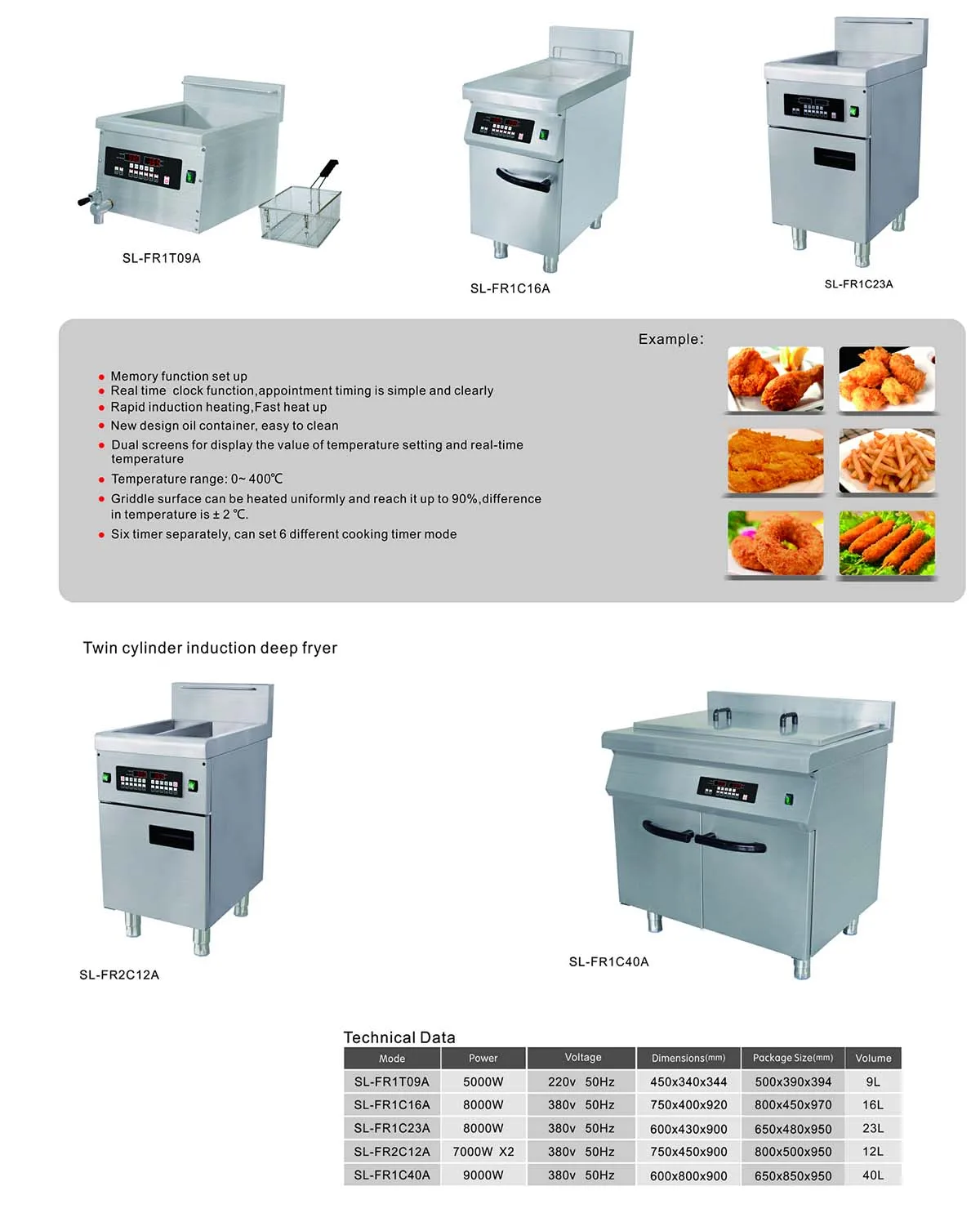 Heat-resisting deep fryer induction stainless steel restaurant equipment