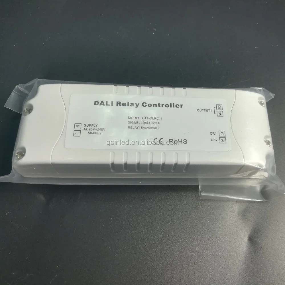 
110-240V INPUT LED DALI Relay 250v AC- 5A two channel controller 