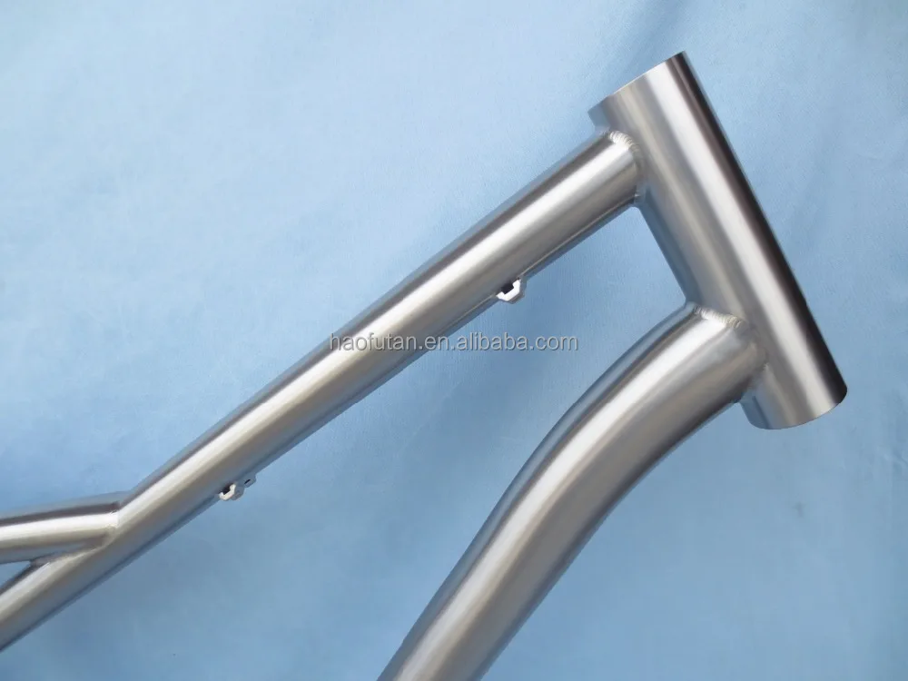 titanium bicycle tandem fat frame custom tandem fat frame with hand bush finished titanium tandem two seat frame