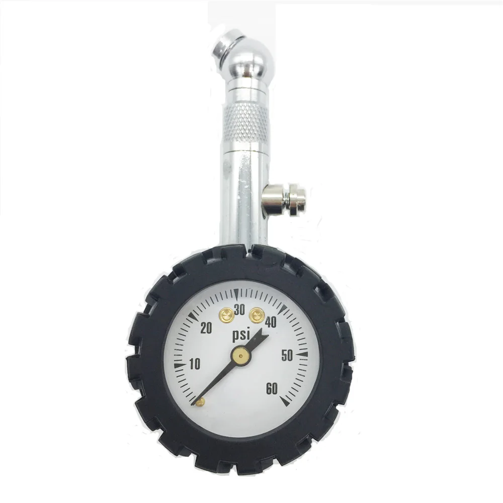 Car Dial Air Pressure Gauge Tire Price With Rubber 360 Degree Swivel Chuck With 45 Degree Angel Head