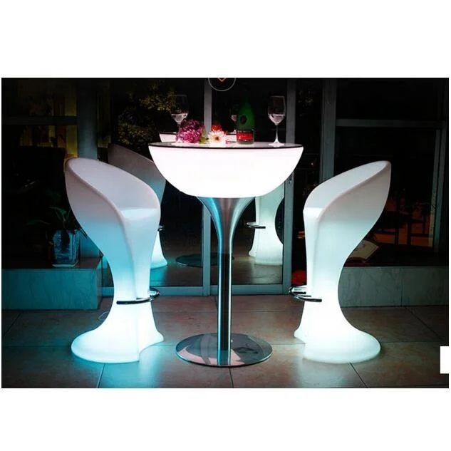 Led light bar table and chair  small waist high table