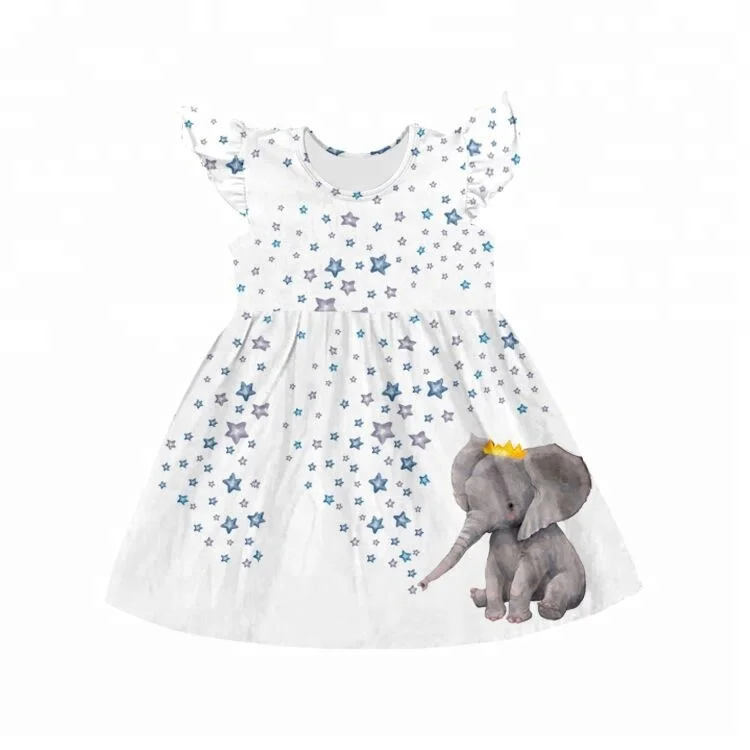 
kids clothes dress short sleeve beautiful frocks party dresses one piece with cute animal printed girl cute clothes 