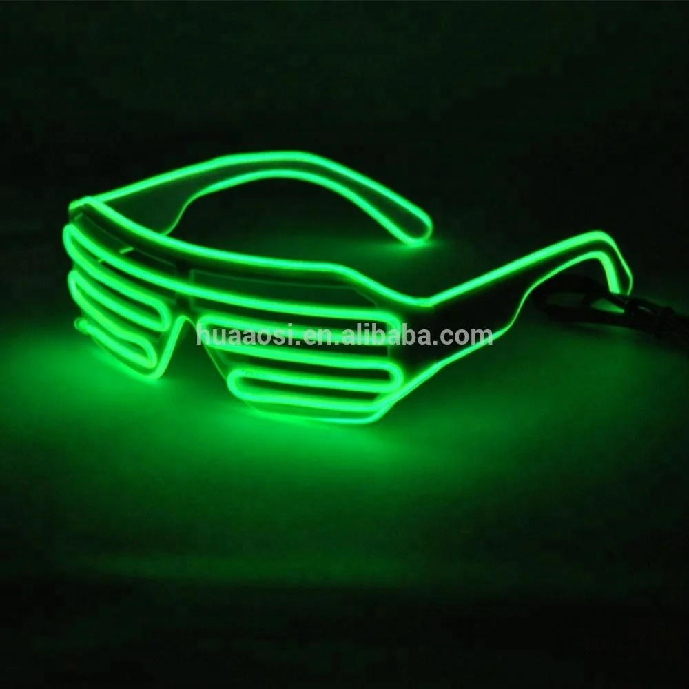 Rave party el neon glasses /led sunglasses From EL wire glasses manufacturer